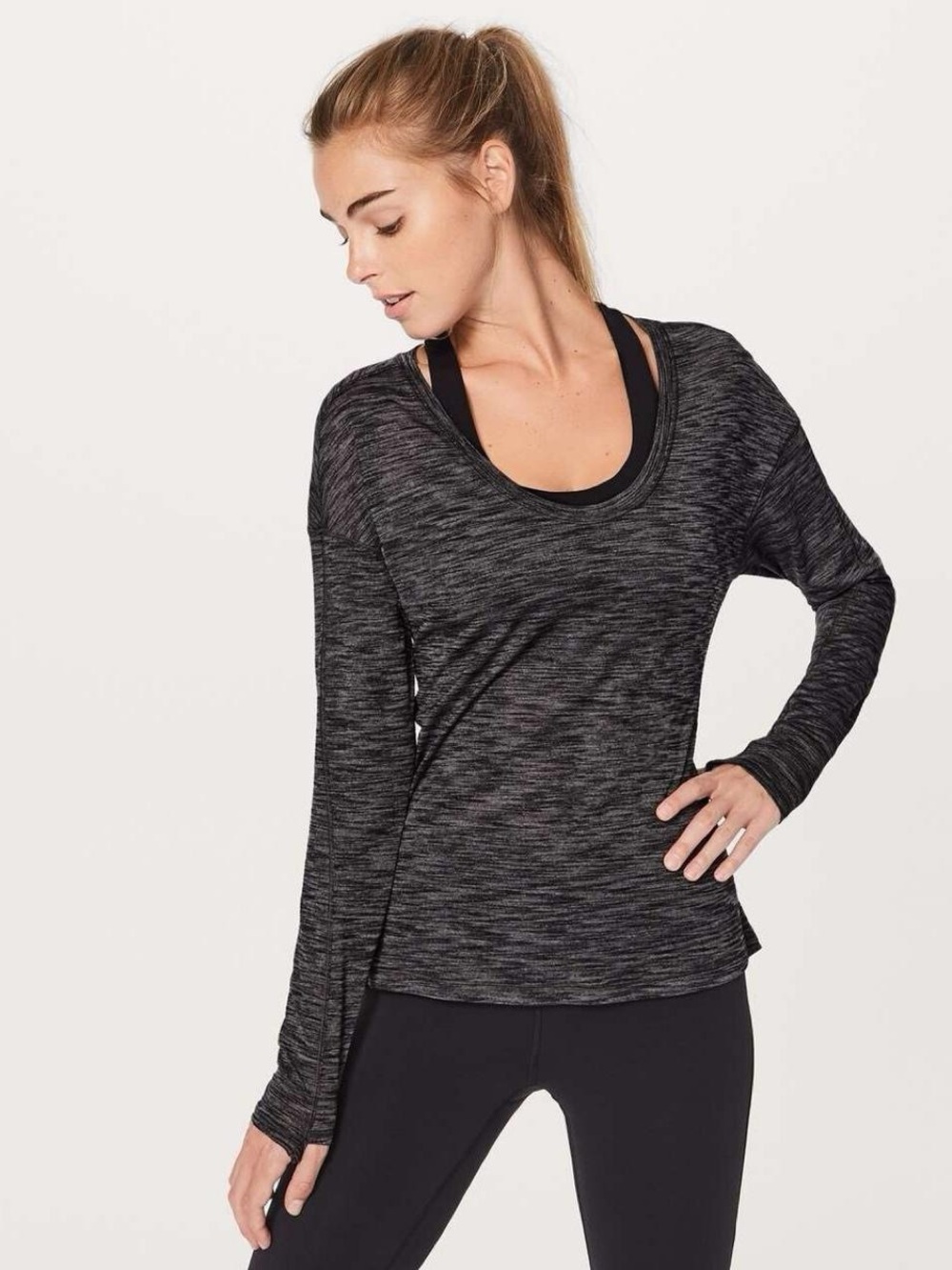 Lululemon Meant To Move Long Sleeve
Heathered Black size 8
